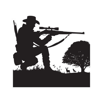 recommend clip art: Hunting Man Silhouette vector silhouette