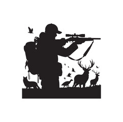 Hunting Man Silhouette vector silhouette