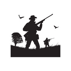 Hunting Man Silhouette vector silhouette
