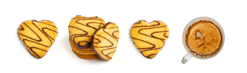 Biscuit Heart with Chocolate Base, Heart Shape Butter Cookies