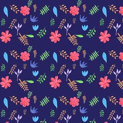 Obraz na płótnie Canvas Floral Pattern Purple Background