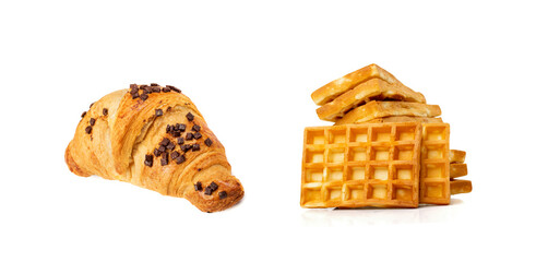 Sweet braided puff pastry isolated or pate feuilletee
