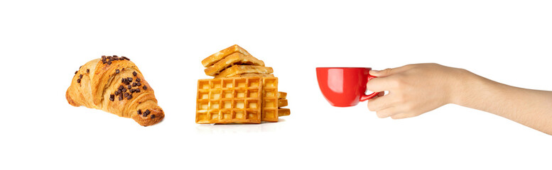 Sweet braided puff pastry isolated or pate feuilletee