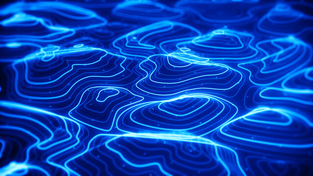 Digital landscape map terrain abstract background. - Powered by Adobe