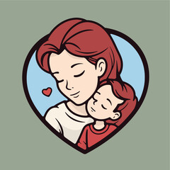 Asian mother and daughter hugging