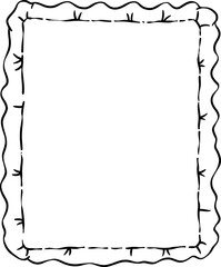 Coquette frame with bow outline doodle hand drawn