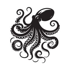 Octopus silhouette vector illustration