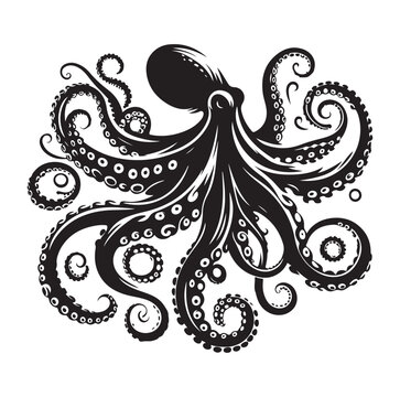 Octopus silhouette vector illustration