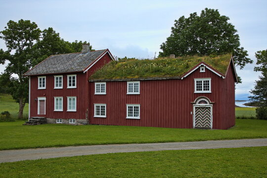 Historical buildings in Petter Dass Museum at Alstahaug in Norway, Europe 

