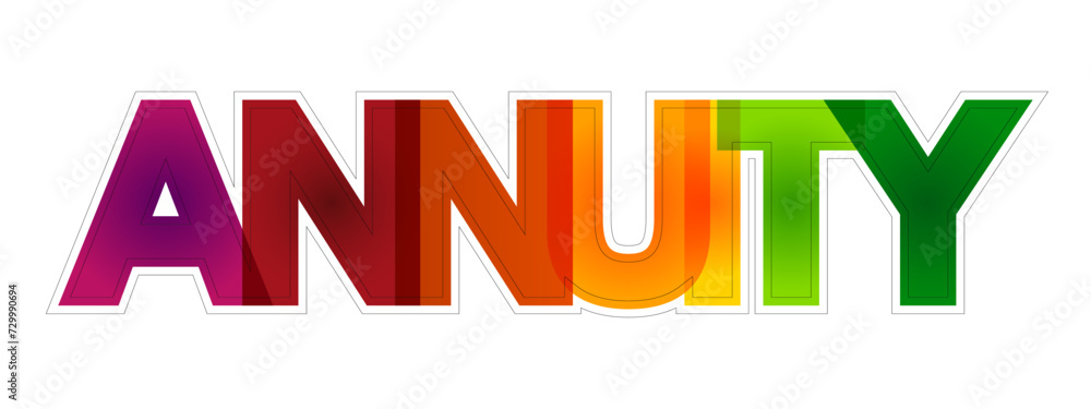 Poster annuity is a series of payments made at equal intervals, colourful text concept for presentations an