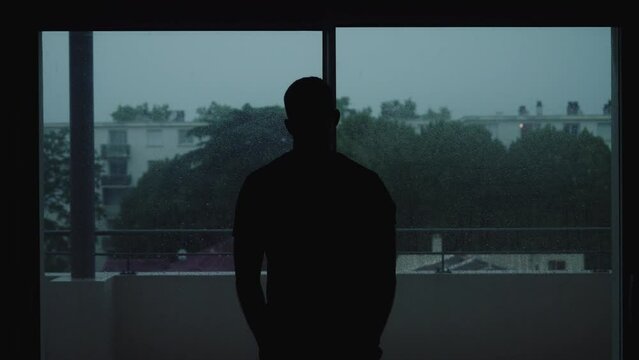 City Silhouette: Rain Watcher