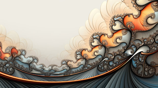 Fototapeta Abstract fractal illustration creative design with copy space