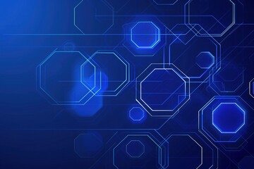 Obraz premium Explore the dynamic world of vector hexagons pattern, featuring a geometric abstract background adorned with simple hexagonal elements, perfect for technology banners, web wallpapers, and texture desi