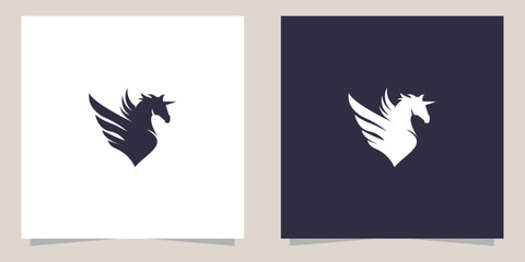 unicorn logo design vectorA