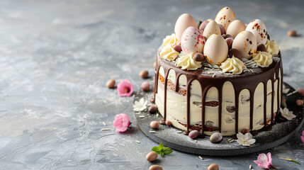 Easter cake with eggs