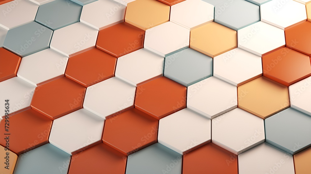 Poster hexagon 3d rendered pattern with a soft and subtle design , hexagon, 3d rendered, soft design