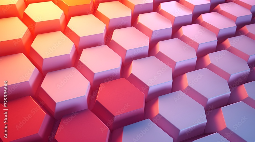 Poster hexagon 3d rendered pattern with a soft and subtle design , hexagon, 3d rendered, soft design