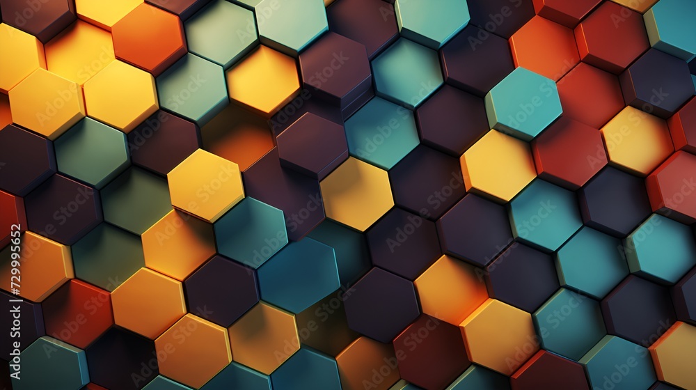 Poster hexagon 3d rendered pattern with a soft and subtle design , hexagon, 3d rendered, soft design