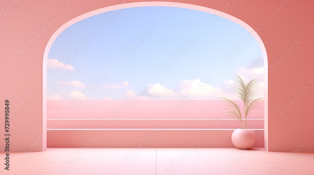 Aufkleber soft rendered empty space with an empty canvas for creativity , soft rendered, empty space, creativi