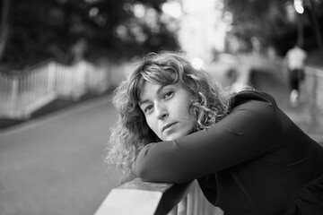 Face, smile and portrait of a woman happy in a park in summer for beauty, excited and confident in nature. garden and female person or model outdoor with freedom, happiness, style. High quality photo