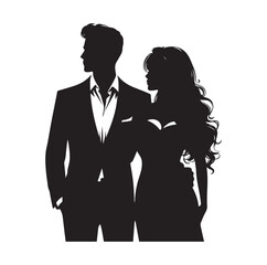 couple standing vector illustration