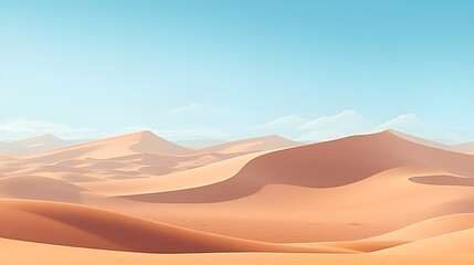 Fototapeta na wymiar A vast and empty desert portrayed in a flat background , vast, empty desert, flat background