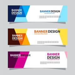 Vector set of landscape banner background design concept. Web background business layout template