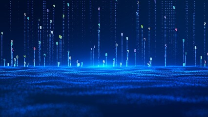 A Visualization of Abstract Data Flow.Digital Rainfall in Cyberspace. abstract digital background.