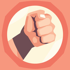 Fist clenched symbol. Power, strength logo vector