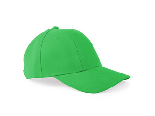 Stylish green baseball cap isolated on white