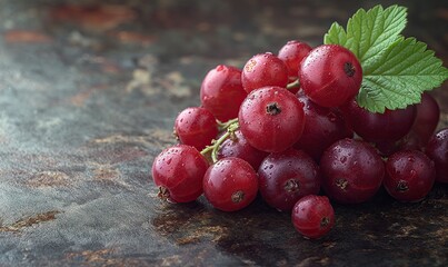Close-up of currants on a tin background.