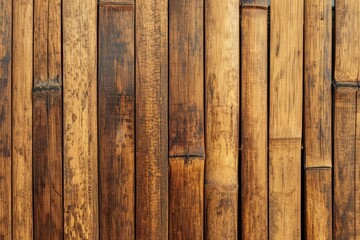 Natural Bamboo Texture: Top View Background of Aged Wooden Paneling