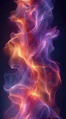 Gradient Waves Flowing in a Vertical Minimalistic Art. Background for Instagram Story, Banner