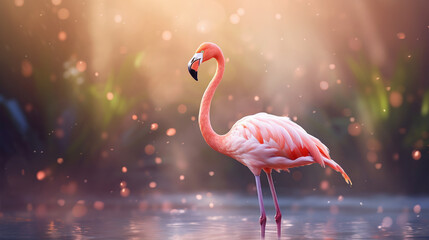 epic hype realistic  photo of an flamingo hd,  Christmas Flamingo ,Flamingo in natural habitat ,
