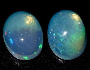 natural rainbow multi color opal gem on the background