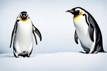 group of emperor penguins in the snow
