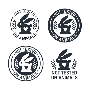 Cruelty free and vegan. Not tested on Animals sign. Vector illustration