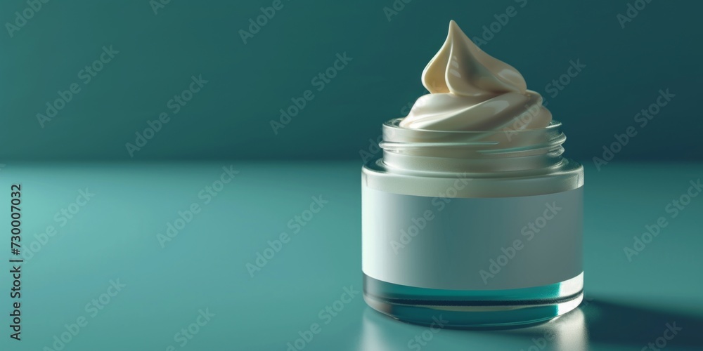 Wall mural Moisturizer: Frosted glass jar with a blank label