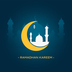 illustration vector design of Ramadan Kareem, flat design concept, posters, and banners