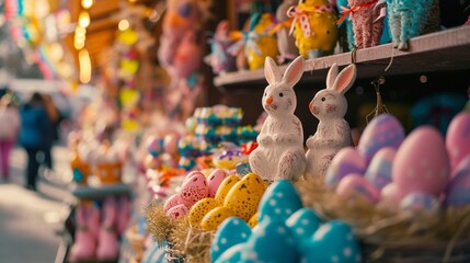  Easter-themed craft fair, featuring stalls with handmade decorations, accessories, and unique gifts for the holiday season