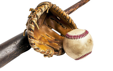 Baseball and Mitt on Transparent Background, PNG, Generative Ai