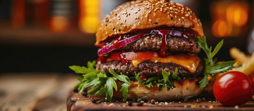 Burger Recipe Youtube thumbnail featuring a burger photo.