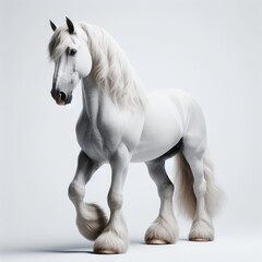 white horse portrait on white
