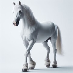white horse portrait on white
