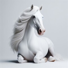 Obraz na płótnie Canvas white horse portrait on white 