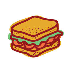 Sandwich vector illustration flat design colorful