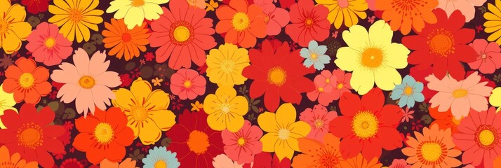 Colorful and Emotional Innovative Flower Background Texture Pattern - Illustrative Boldlines Minimalist and Symbolic Dynamic Composition Wallpaper created with Generative AI Technology