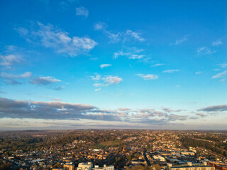 Fototapeta na wymiar Bright Blue Sky with Clouds over England