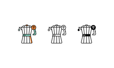 Smart Coffee pot icons vector strock illustration