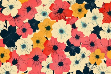 Fototapeta na wymiar Colorful and Emotional Innovative Flower Background Texture Pattern - Illustrative Boldlines Minimalist and Symbolic Dynamic Composition Wallpaper created with Generative AI Technology